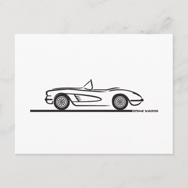 Carte Postale 1959 1960 Chevrolet Corvette (Devant)