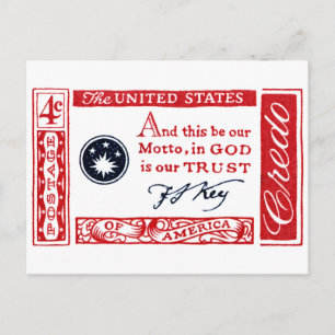 Carte Postale 1960 Frances Scott Key American Credo