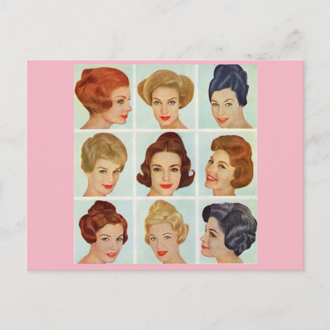 Carte Postale 1960 s hairstyles grid (Devant)