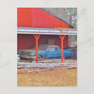 Carte Postale 1960 voiture ancienne BLEUE de SADAND DEVILLE