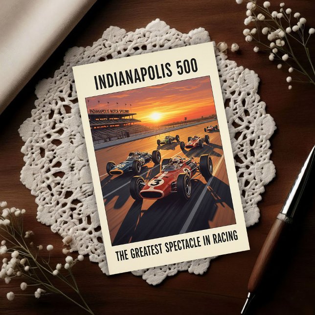 Carte Postale 1960s Indianapolis 500 Vintage  (Créateur téléchargé)