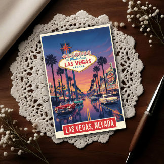 Carte Postale 1960s Vintage Las Vegas Travel 