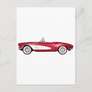 Carte Postale 1961 Corvette C1 : Candy Apple Finish :