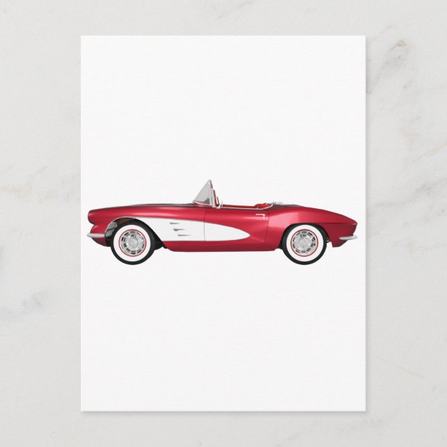 Carte Postale 1961 Corvette C1 : Candy Apple Finish : (Devant)