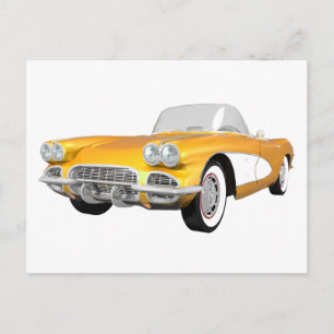 Carte Postale 1961 Corvette C1 : Fin jaune :