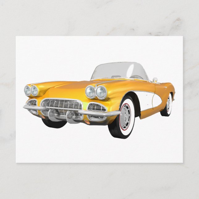 Carte Postale 1961 Corvette C1 : Finition jaune : (Devant)