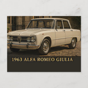 Carte Postale 1963 Alfa Romeo Giulia Classique Sedan Sport Itali