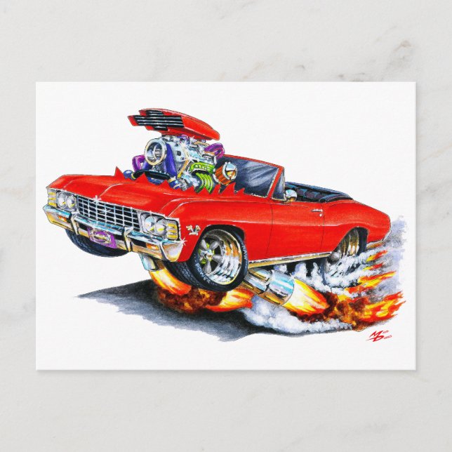 Carte Postale 1965-66 Impala Red Convertible (Devant)