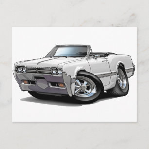 Carte Postale 1966 Olds Cutlass Blanc Convertible
