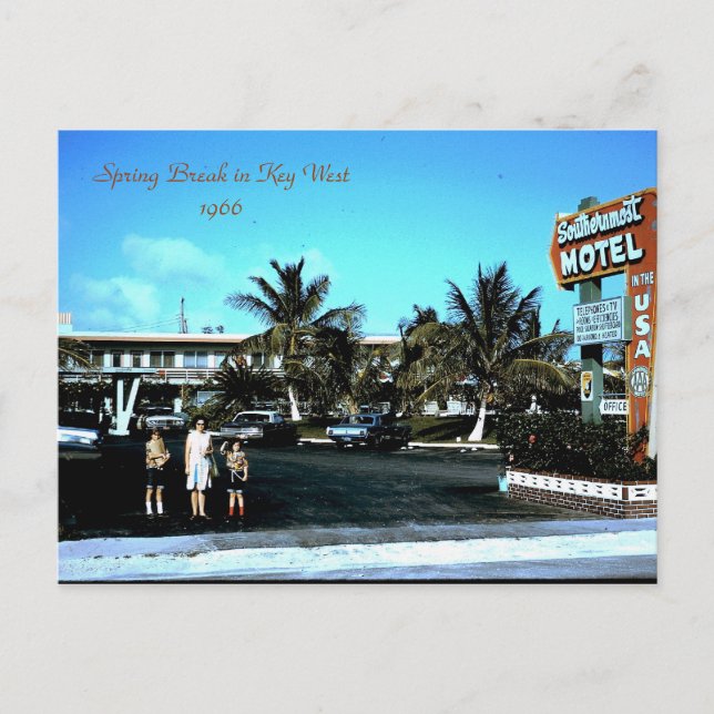 Carte Postale 1966 Southernmost Motel Key West, Spring Break ... (Devant)