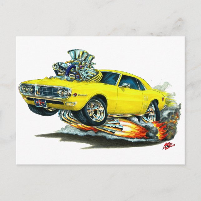Carte Postale 1967-68 Firebird Yellow Car (Devant)