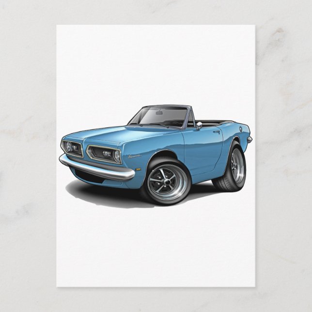 Carte Postale 1967-69 Barracuda Lt Blue Convertible (Devant)