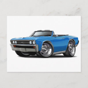 Carte Postale 1967 Chevelle Blue Convertible