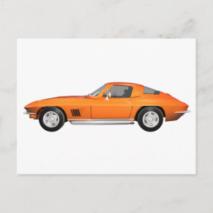 Carte Postale 1967 Corvette Sports Car : Fin orange