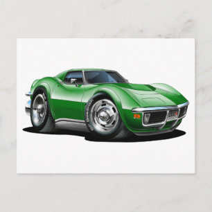 Carte Postale 1968-72 Corvette Green Car