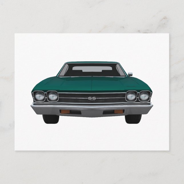 Carte Postale 1969 Chevelle SS : Finition verte (Devant)