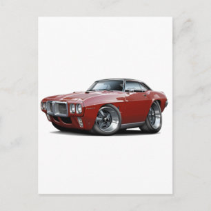 Carte Postale 1969 Firebird Maroon-Black Top Car