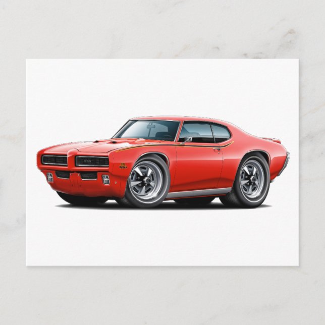 Carte Postale 1969 GTO Juge Red Hidden Headlight Car (Devant)