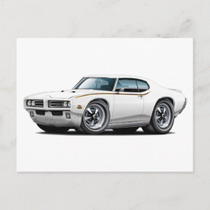 Carte Postale 1969 GTO Juge White Car