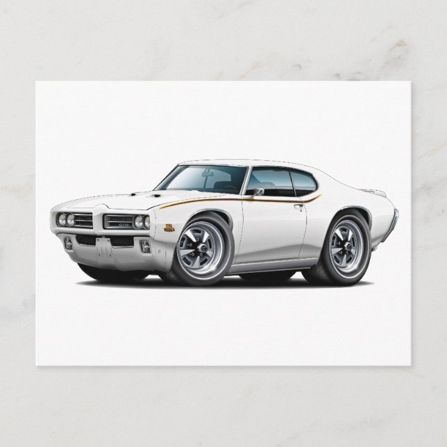 Carte Postale 1969 GTO Juge White Car (Devant)