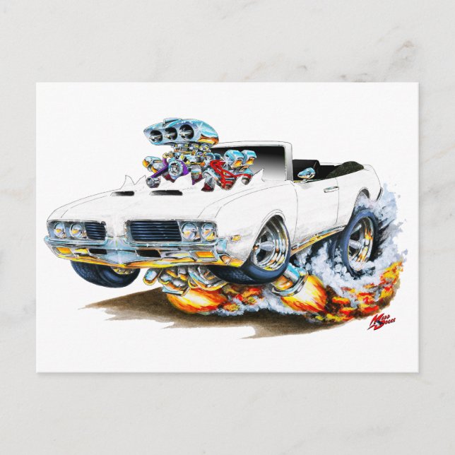 Carte Postale 1969 Olds Cutlass Blanc Convertible (Devant)