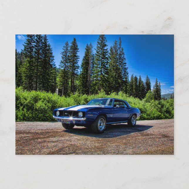 Carte Postale 1969 super sport camaro muscle voiture (Devant)