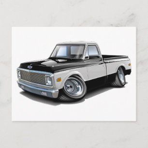 Carte Postale 1970-72 Camion Chevy C10 noir-blanc