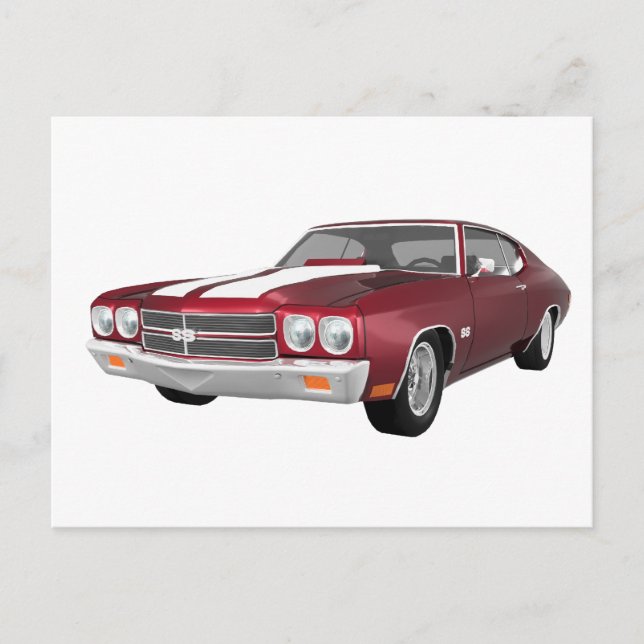 Carte Postale 1970 Chevelle SS : Candy Apple Finish : (Devant)