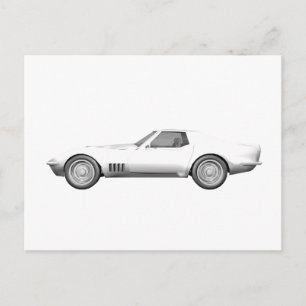 Carte Postale 1970 Corvette Sports Car : Fin blanche
