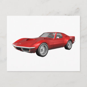 Carte Postale 1970 Corvette Sports Car : Fin rouge