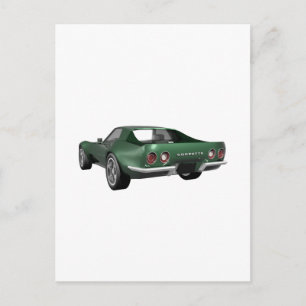 Carte Postale 1970 Corvette Sports Car : Finition verte