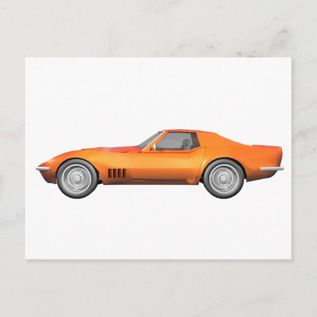 Carte Postale 1970 Corvette Sports Car : Orange Finish : (Devant)