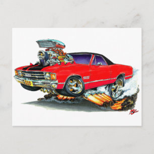 Carte Postale 1971-72 El Camino Red-Black SS Truck