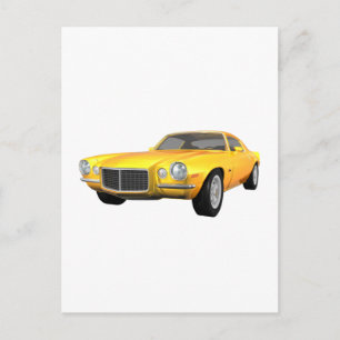 Carte Postale 1972 Camaro Z28 : Muscle Car : Fin jaune :