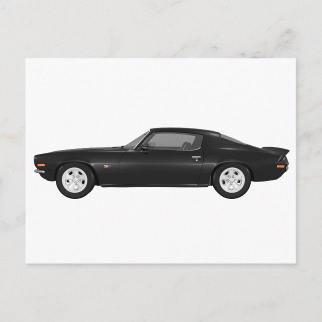 Carte Postale 1972 Camaro Z28 : Muscle Car : Finition noire (Devant)