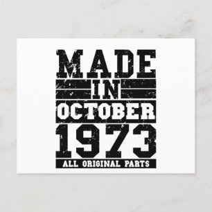 Carte Postale 1973 Anniversaire octobre Vintage Discours