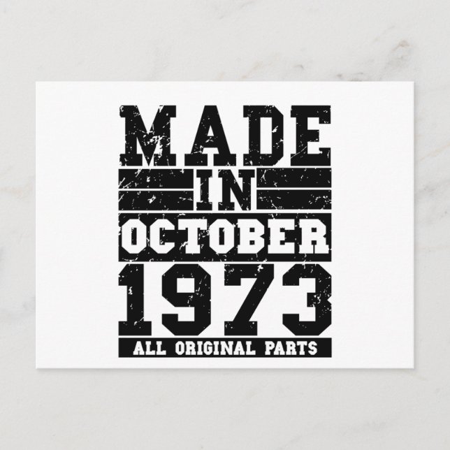 Carte Postale 1973 Anniversaire octobre Vintage Discours (Devant)