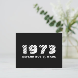 Carte Postale 1973 Defend Roe v. Wade vintage typographie noir
