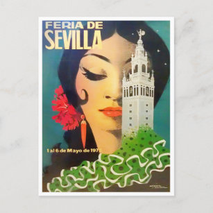 Carte Postale 1973 Séville Espagne Feria de Sevilla vintage