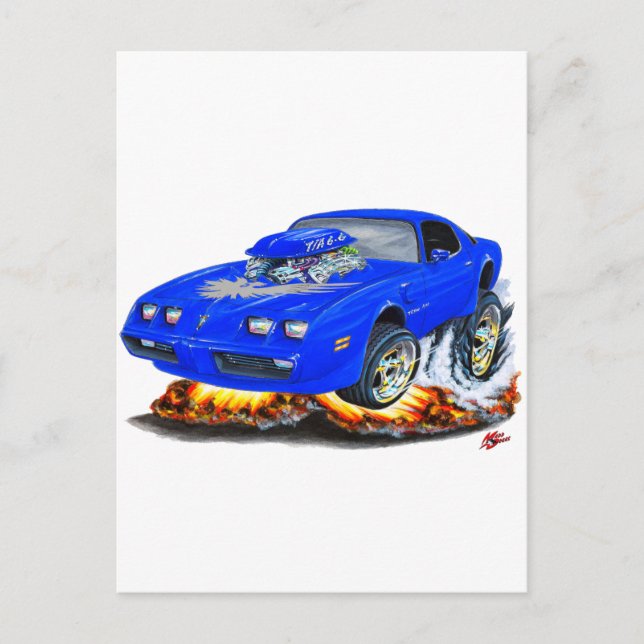 Carte Postale 1979-81 Transam Blue-Grey Car (Devant)