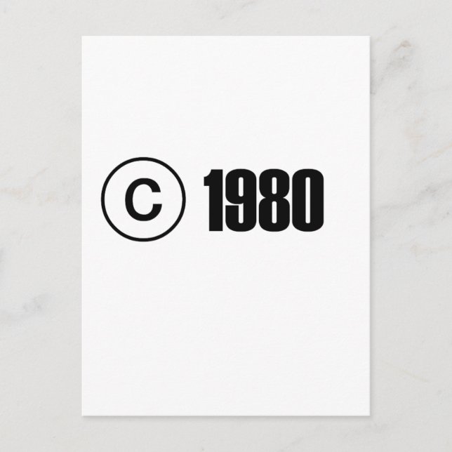 Carte Postale 1980 Copyright (Devant)