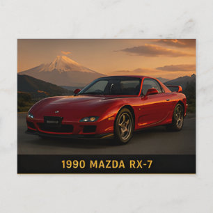 Carte Postale 1990 Mazda RX-7 Classique Sport Rotatif Japonais