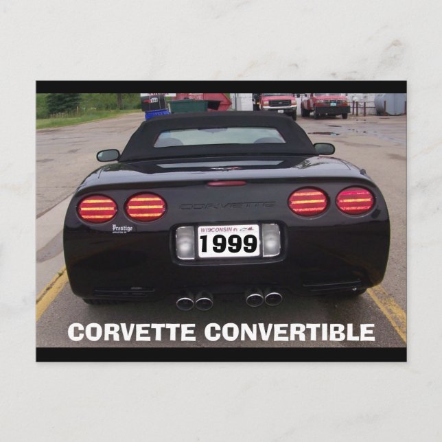 CARTE POSTALE 1999 CORVETTE CONVERTIBLE ARRIÈRE VIEW (Devant)