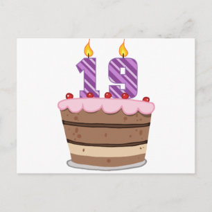 Carte Postale 19 ans sur le gâteau d'anniversaire