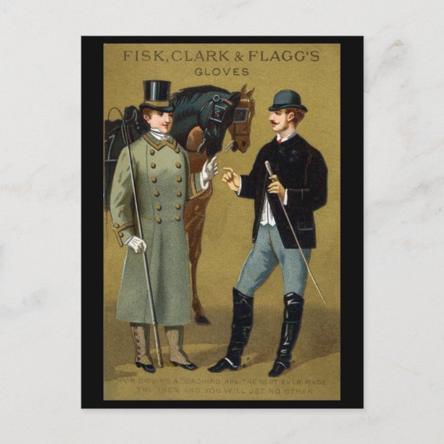 Carte Postale 19e C. Gants pour hommes Vintages (Devant)