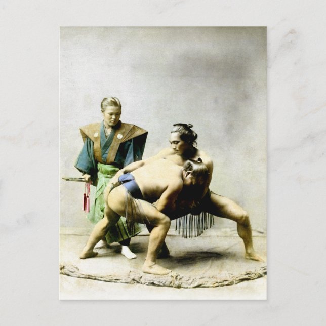 Carte Postale 19e C. Lutteurs japonais (Devant)