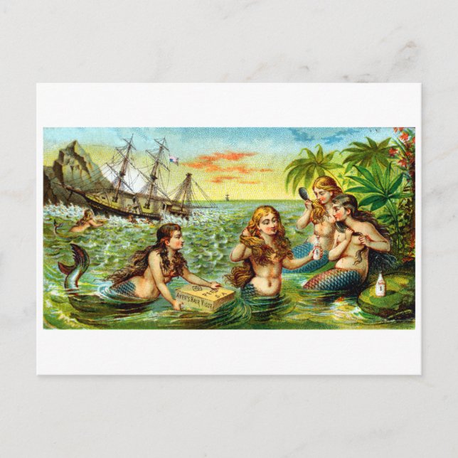 Carte Postale 19e C. Mermaids (Devant)