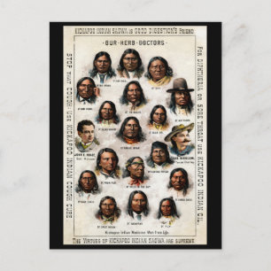 Carte Postale 19e C. Poster en médecine indienne