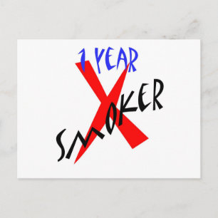 Carte Postale 1 an Ex-fumeur rouge