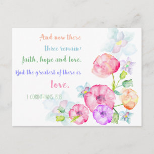 Carte Postale 1 corinthiens 13:13 Love Bible Verse